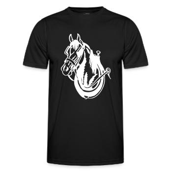 Cheval de trait - T-shirt sport Homme - noir - Devant - AI Model Male 178 dark (178cm)