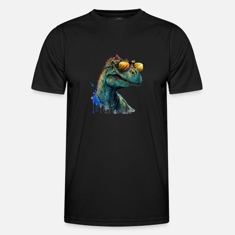 cooler Dino mit Sonnenbrille, Urzeitechse Männer Funktions-T-Shirt