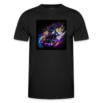 cool motocrosser in black light style - Men's Functional T-Shirt - black - Front - AI Model Male 178 dark (178cm)