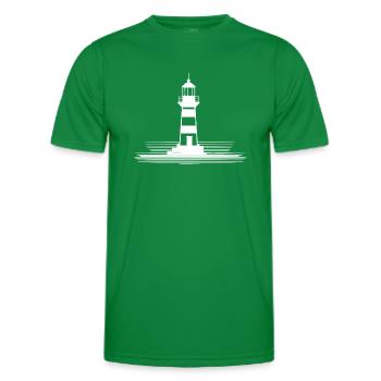 Lighthouse 3 white - Men's Functional T-Shirt - kelly green - Front - AI Model Male 178 dark (178cm)