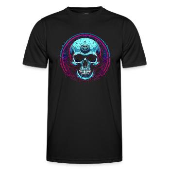 Totenkopf - Männer Funktions-T-Shirt - Schwarz - Vorne - AI Model Male 178 dark (178cm)