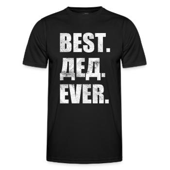 Best. Дед. ever. лучший. Батя. навсегда. Russisch - Männer Funktions-T-Shirt - Schwarz - Vorne - AI Model Male 178 dark (178cm)