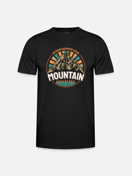 RETRO Mountain Amo - Men's Functional T-Shirt - black