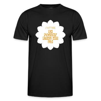 Positive attitude - T-shirt sport Homme - noir - Devant - AI Model Male 178 dark (178cm)