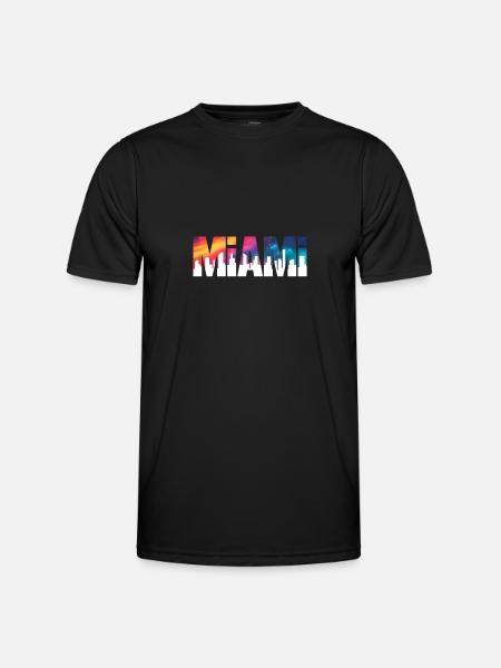 Miami - Cool City Logo - Men's Functional T-Shirt - black