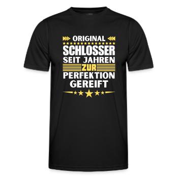 Locksmiths matured to perfection - Men's Functional T-Shirt - black - Front - AI Model Male 178 dark (178cm)