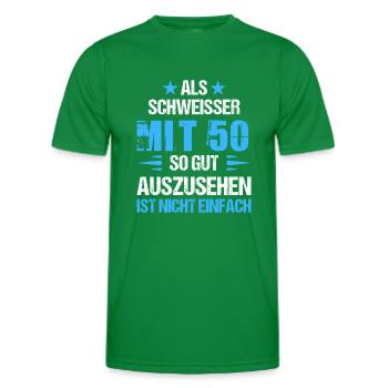 With 50 handsome welder - Men's Functional T-Shirt - kelly green - Front - AI Model Male 178 dark (178cm)