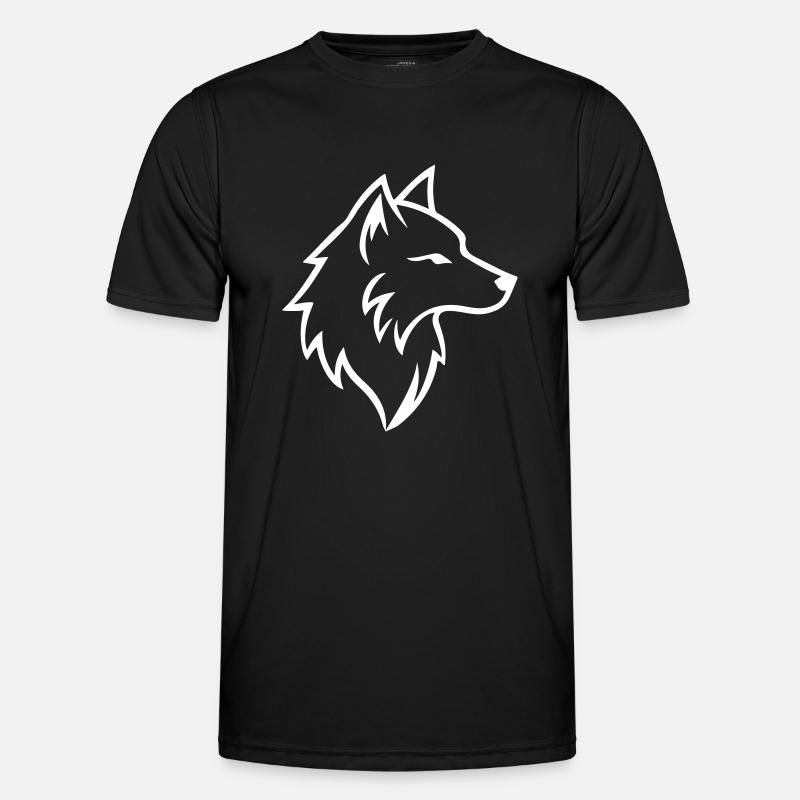 Wolf Outline - Men's Functional T-Shirt - black