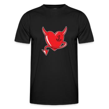 Cœur Rouge - Cœur du Diable - Cœur du Diable - Cadeau - T-shirt sport Homme - noir - Devant - AI Model Male 178 dark (178cm)