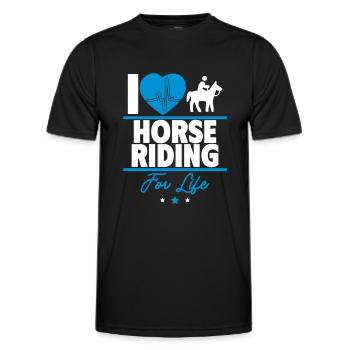 J’adore rouler – toute ma vie - T-shirt sport Homme - noir - Devant - AI Model Male 178 dark (178cm)