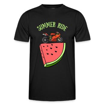 pastèque summer ride motard - T-shirt sport Homme - noir - Devant - AI Model Male 178 dark (178cm)