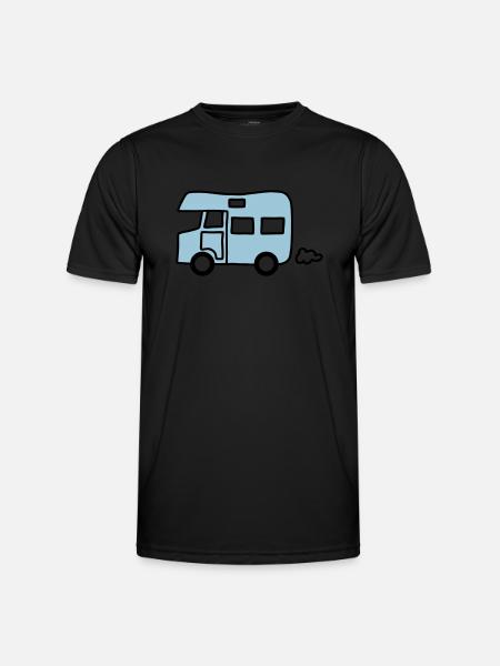 Wohnmobil - Caravan - V2 - Männer Funktions-T-Shirt - Schwarz