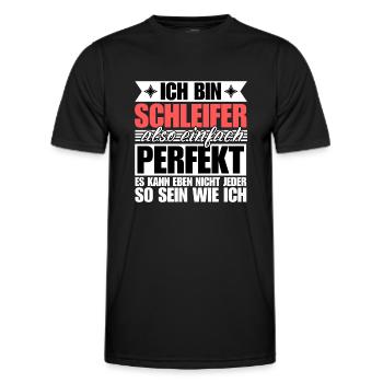 Perfekter Schleifer - Männer Funktions-T-Shirt - Schwarz - Vorne - AI Model Male 178 dark (178cm)
