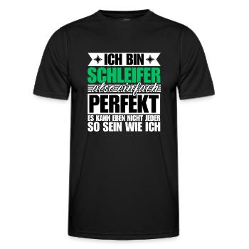 Perfekter Schleifer - Männer Funktions-T-Shirt - Schwarz - Vorne - AI Model Male 178 dark (178cm)