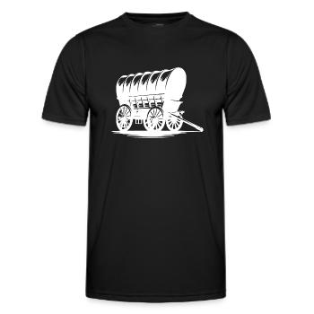 Calèche Chevaux Calèche Vieux chariot couvert - T-shirt sport Homme - noir - Devant - AI Model Male 178 dark (178cm)
