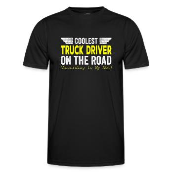 Coolster LKW-Fahrer auf der Straße - Männer Funktions-T-Shirt - Schwarz - Vorne - AI Model Male 178 dark (178cm)