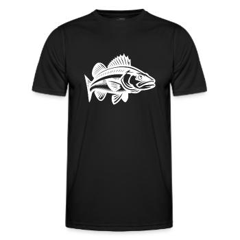 Eleganter Zander Fisch - Männer Funktions-T-Shirt - Schwarz - Vorne - AI Model Male 178 dark (178cm)