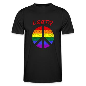 Peace Love LGBTQ CSD - Männer Funktions-T-Shirt - Schwarz - Vorne - AI Model Male 178 dark (178cm)