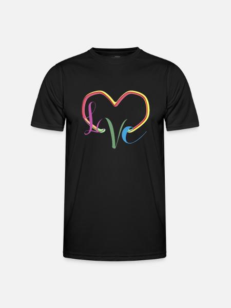 L♡VE - Men's Functional T-Shirt - black