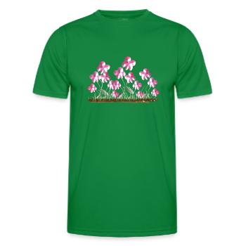 fleurs roses plante symbole naturel - T-shirt sport Homme - vert - Devant - AI Model Male 178 dark (178cm)