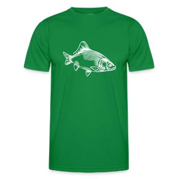 Vintage carp - fierce carp fish - Men's Functional T-Shirt - kelly green - Front - AI Model Male 178 dark (178cm)