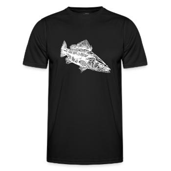 Raubfisch Zander für Hobby Raubfischangler - Männer Funktions-T-Shirt - Schwarz - Vorne - AI Model Male 178 dark (178cm)