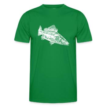 Raubfisch Zander für Hobby Raubfischangler - Männer Funktions-T-Shirt - Kelly Green - Vorne - AI Model Male 178 dark (178cm)