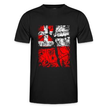 Utrecht Drapeau - Vintage avec Krakel - T-shirt sport Homme - noir - Devant - AI Model Male 178 dark (178cm)