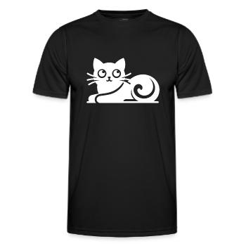 Dessin abstrait de chat - T-shirt sport Homme - noir - Devant - AI Model Male 178 dark (178cm)