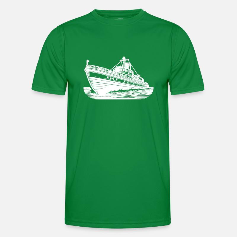 Schnittiges Hochseeschiff Kutter Schlepper Männer Funktions-T-Shirt