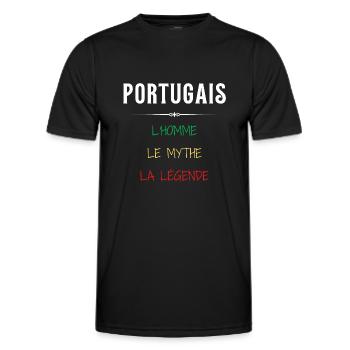 Portugal humour fier cadeau portugais humoristique - T-shirt sport Homme - noir - Devant - AI Model Male 178 dark (178cm)