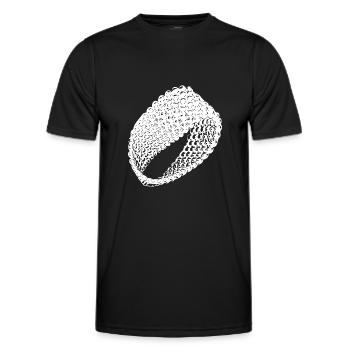 Surface plane géométrique vintage Möbius loop - T-shirt sport Homme - noir - Devant - AI Model Male 178 dark (178cm)