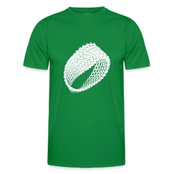 Geometric vintage Möbius loop flat surface - Men's Functional T-Shirt - kelly green - Front - AI Model Male 178 dark (178cm)