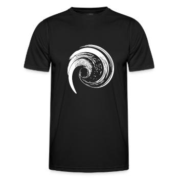 Gedrehte Welle Strudel Formation - Männer Funktions-T-Shirt - Schwarz - Vorne - AI Model Male 178 dark (178cm)