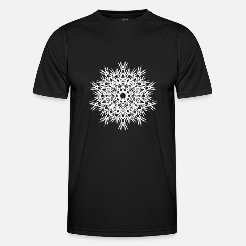 Geometric lines mandala shape - Men's Functional T-Shirt - black