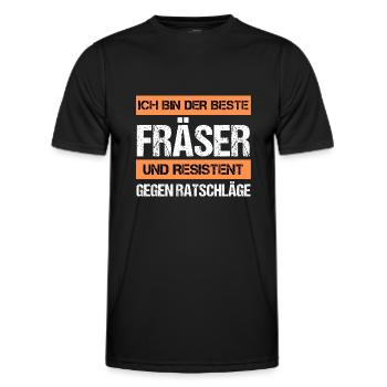 Resistant milling cutter - Men's Functional T-Shirt - black - Front - AI Model Male 178 dark (178cm)