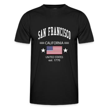 San Francisco - T-shirt sport Homme - noir - Devant - AI Model Male 178 dark (178cm)