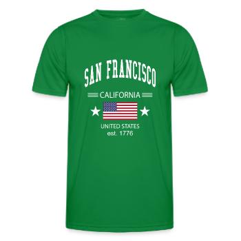 San Francisco - T-shirt sport Homme - vert - Devant - AI Model Male 178 dark (178cm)