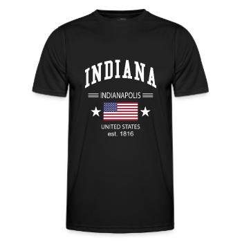 Indiana - T-shirt sport Homme - noir - Devant - AI Model Male 178 dark (178cm)