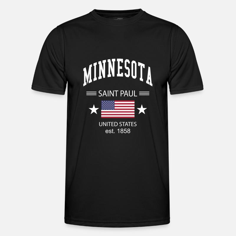 Minnesota - Männer Funktions-T-Shirt - Schwarz