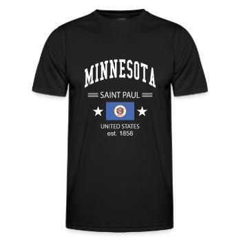 Minnesota - T-shirt sport Homme - noir - Devant - AI Model Male 178 dark (178cm)