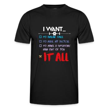 I WANT IT ALL - ICH WILL ALLES - Männer Funktions-T-Shirt - Schwarz - Vorne - AI Model Male 178 dark (178cm)