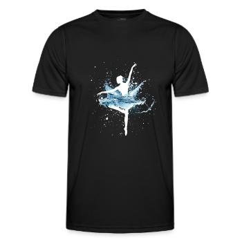Ballerina with a water skirt - Men's Functional T-Shirt - black - Front - AI Model Male 178 dark (178cm)