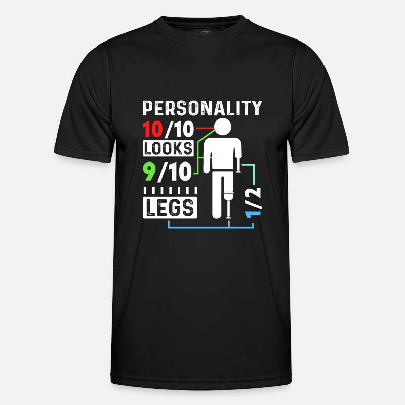 Funny Leg Amputation Leg Amputee - Men's Functional T-Shirt - black