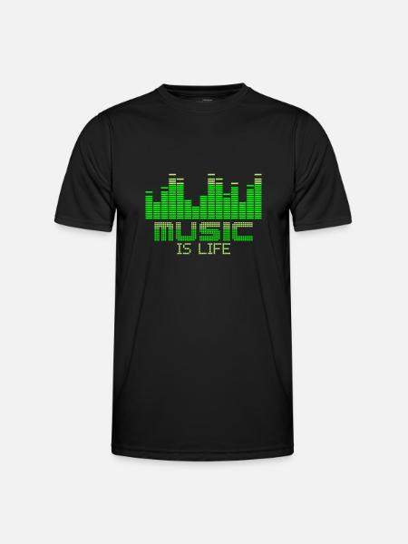 Musik ist Leben-Equalizer - Männer Funktions-T-Shirt - Schwarz