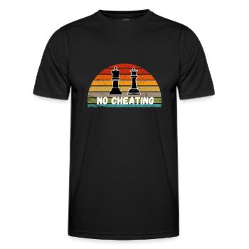 Schach Trend Chess Cheating Cheat Queens Gambit - Men's Functional T-Shirt - black - Front - AI Model Male 178 dark (178cm)