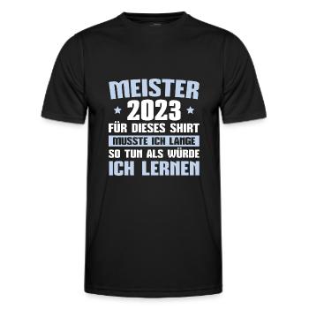 Meister 2023 Meisterprüfung bestanden Meistertitel - Männer Funktions-T-Shirt - Schwarz - Vorne - AI Model Male 178 dark (178cm)
