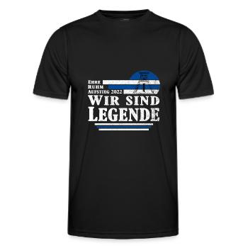 Schalke Fußball Aufstieg 2022 - Männer Funktions-T-Shirt - Schwarz - Vorne - AI Model Male 178 dark (178cm)