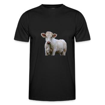 Luusige Cow Cow Head Farmer Gift - Men's Functional T-Shirt - black - Front - AI Model Male 178 dark (178cm)
