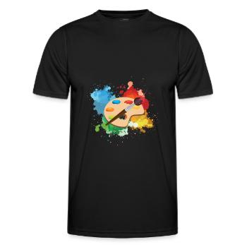 Künstlerfarbe Palette Kunsthandwerk Maler Geschenk - Männer Funktions-T-Shirt - Schwarz - Vorne - AI Model Male 178 dark (178cm)